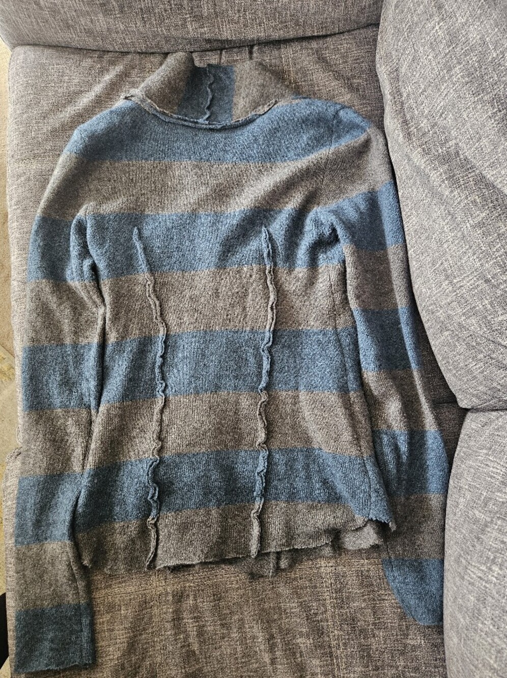 Free People Button-Up Cardigan Sweater featuring an exposed raw-edge seam - Picture 7 of 11